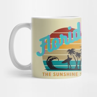 Florida The Sunshine State Retro Sunset Design Mug